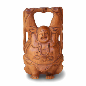 Karnataka Handcrafted Wooden Laughing Buddha Idol